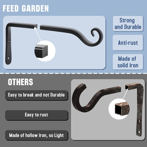 FEED GARDEN gancho en uso con maceta colgante mostrando soporte seguro