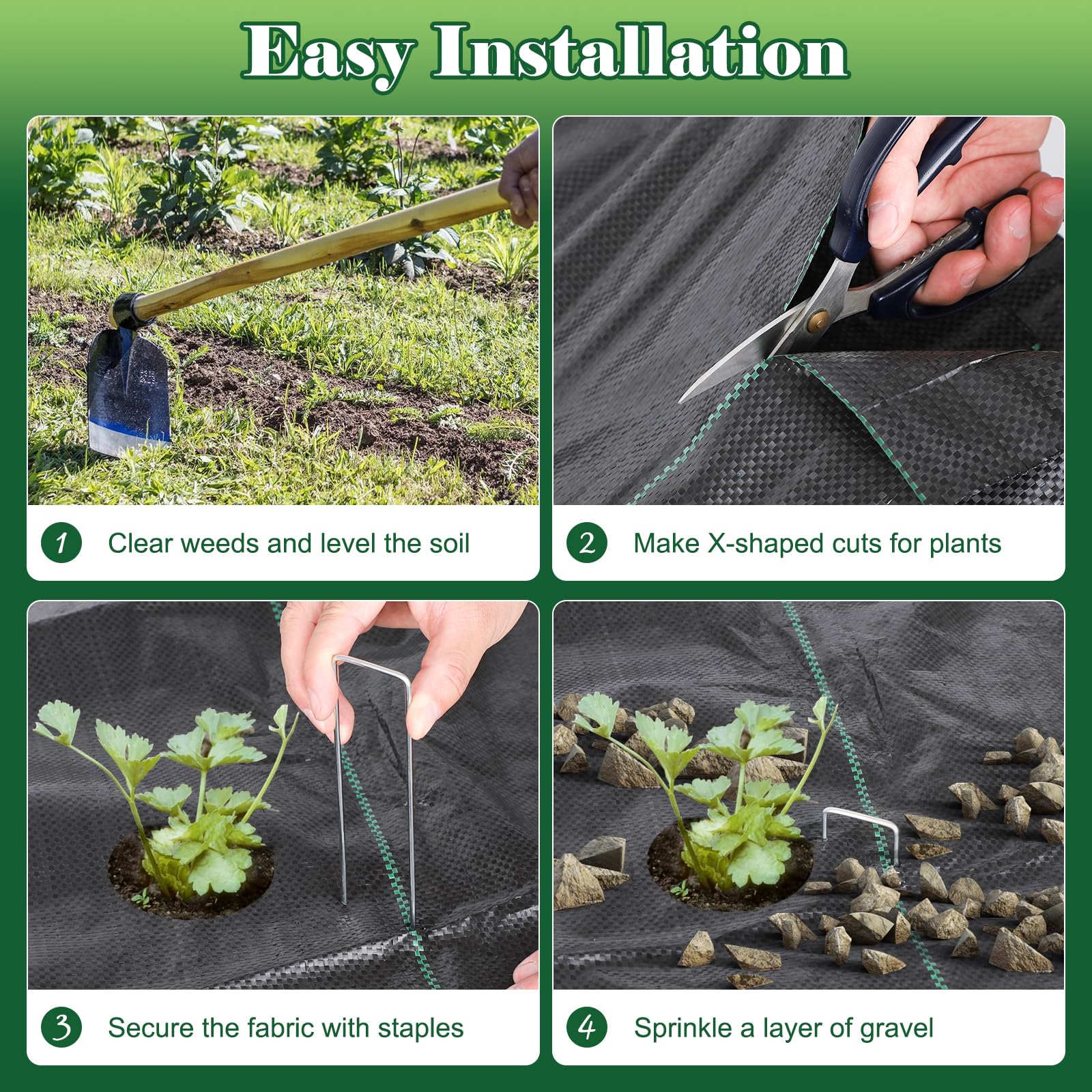 FEED GARDEN etiqueta del producto indicando material resistente