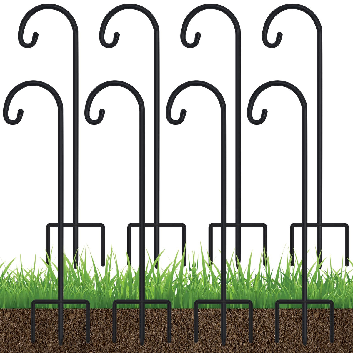 FEED GARDEN embalaje frontal mostrando 8 ganchos para jardín y coordinación