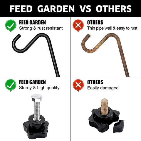 FEED GARDEN abrazadera apretada con perilla, instalación sin herramientas