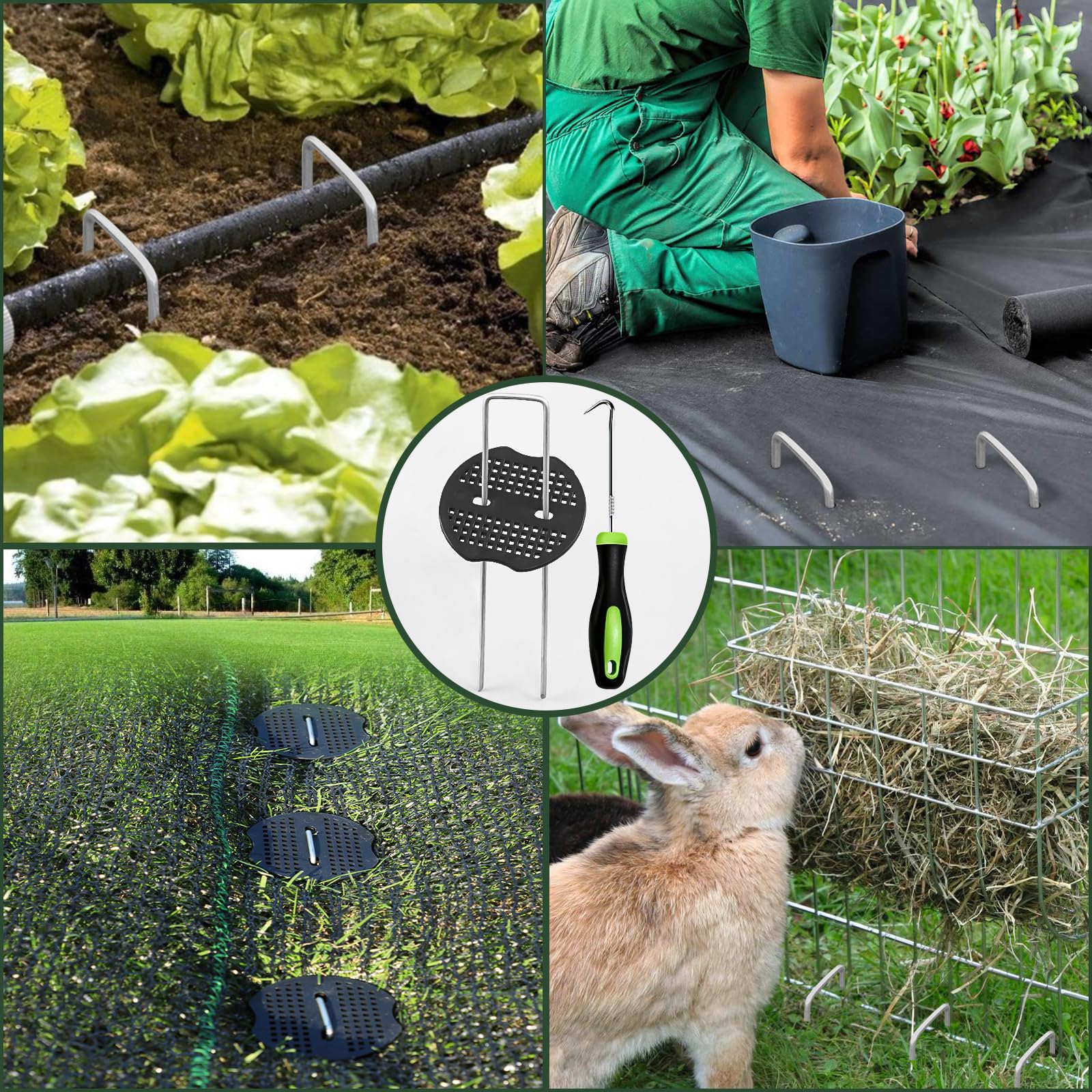 FEED GARDEN punta biselada de la grapa, penetración fácil en suelo compacto