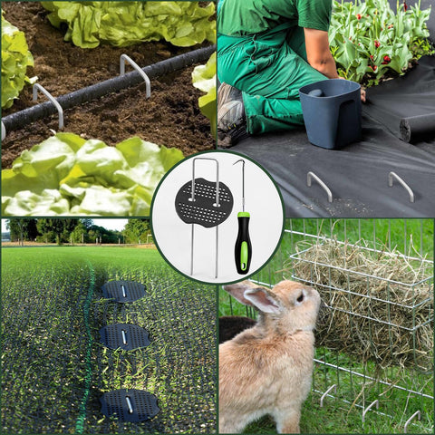 FEED GARDEN punta biselada de la grapa, penetración fácil en suelo compacto