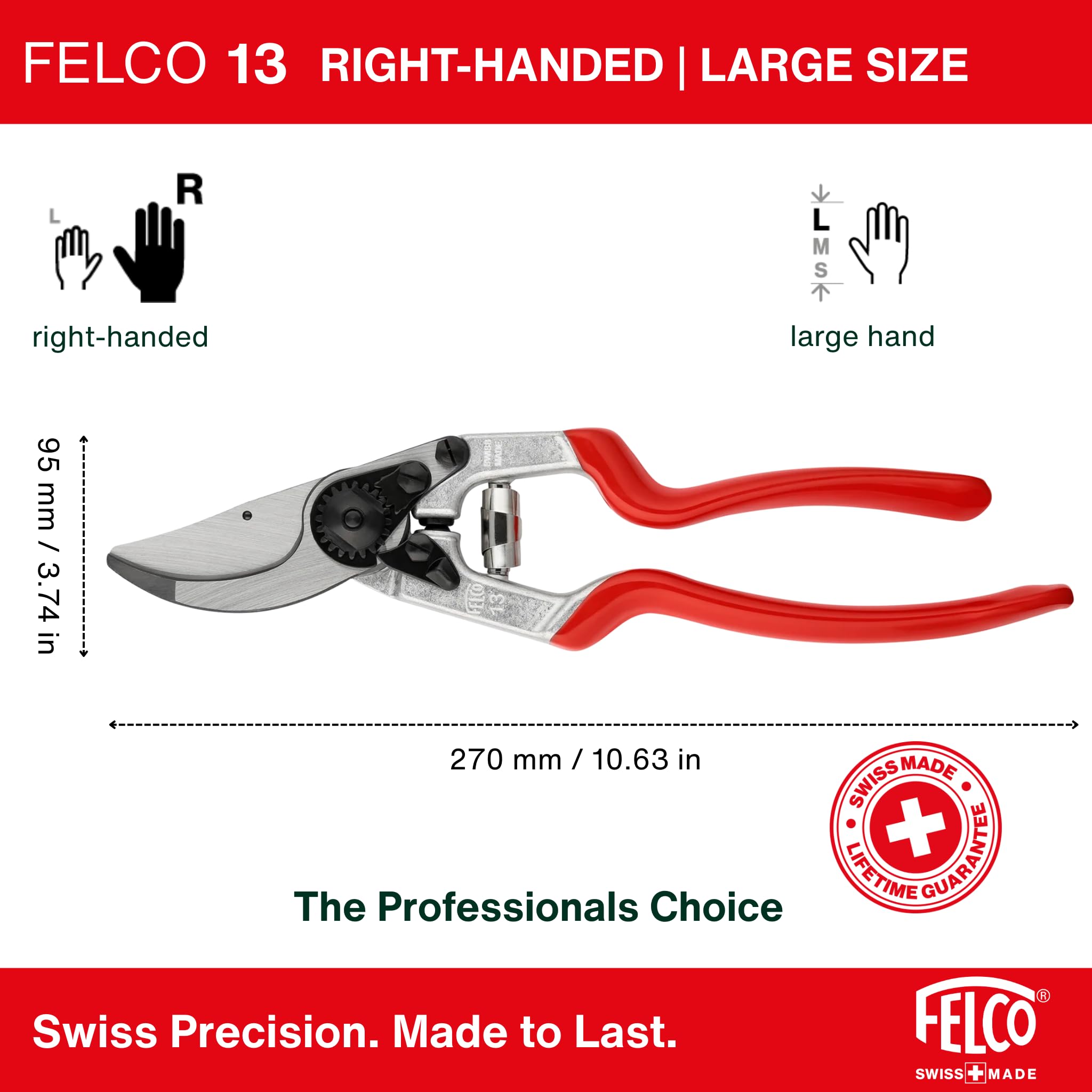 FELCO F-13 mangos de aluminio forjado para durabilidad y ligereza