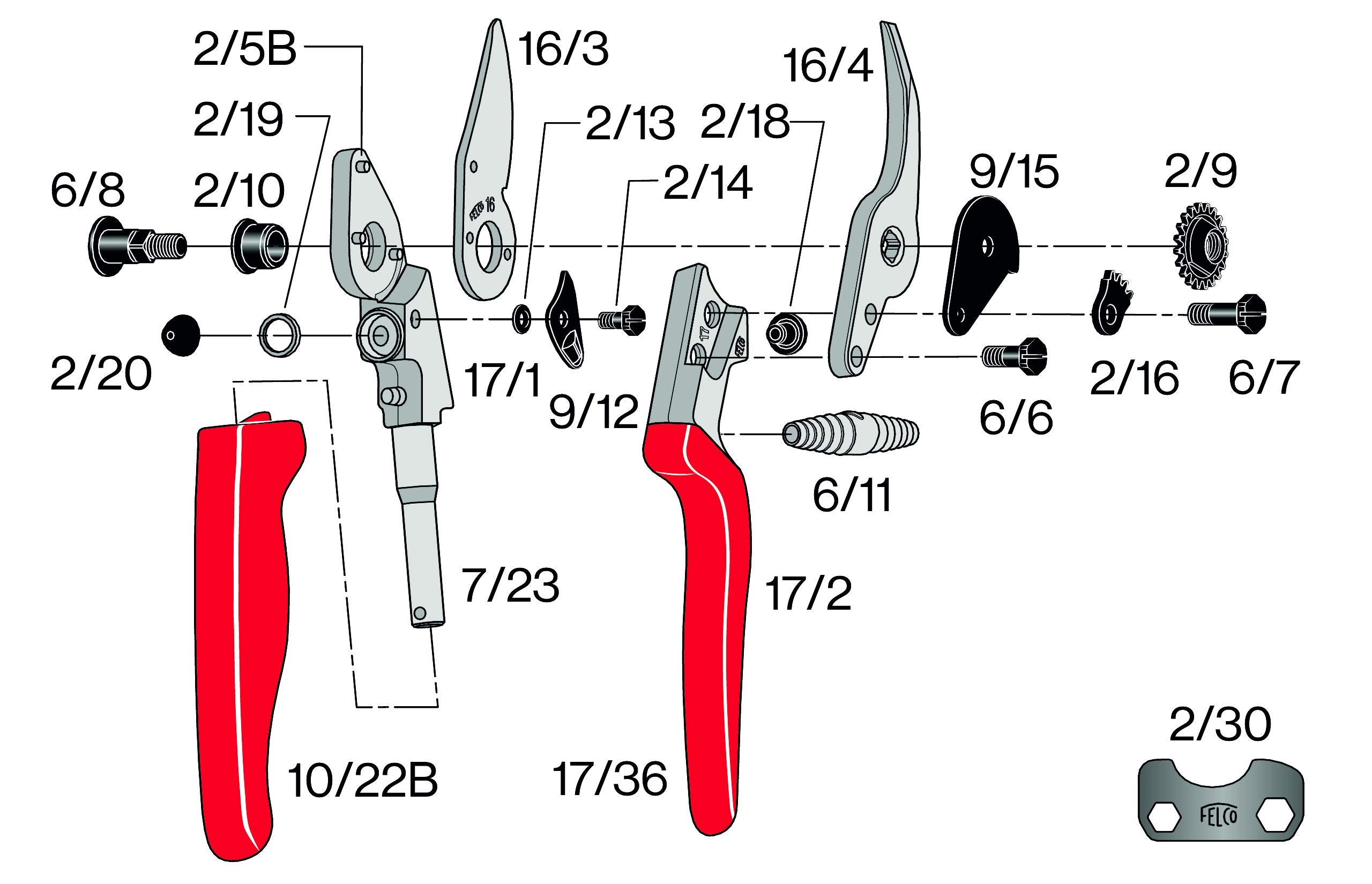 FELCO F17 piezas reemplazables y acceso para mantenimiento fácil