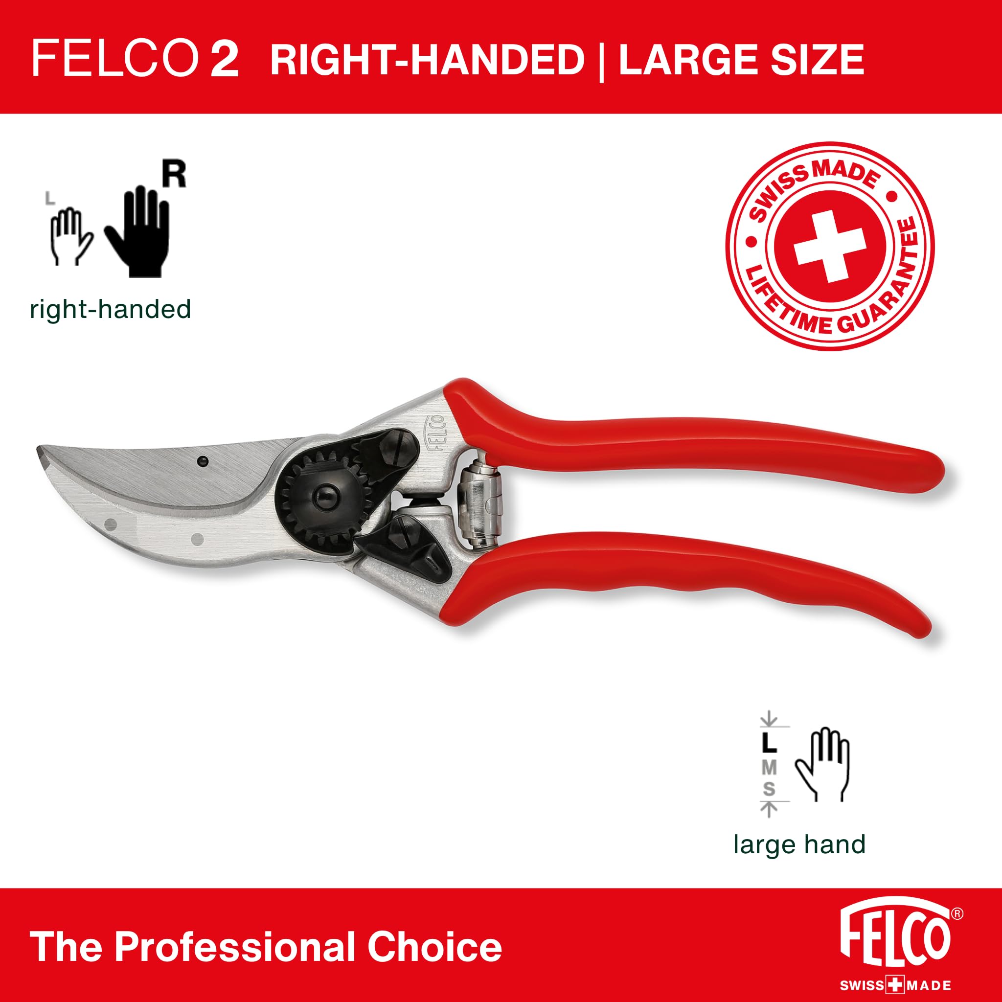 FELCO F2 primer plano de la hoja endurecida que garantiza cortes limpios