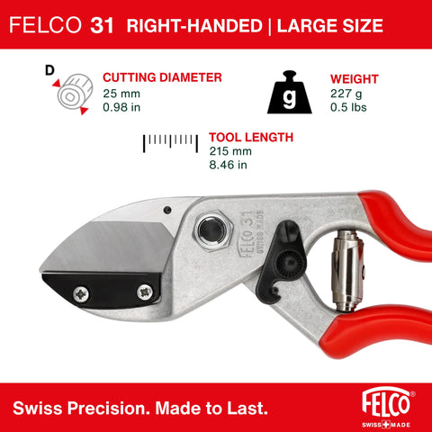 FELCO F31 mango de aluminio forjado con resistencia y ligereza