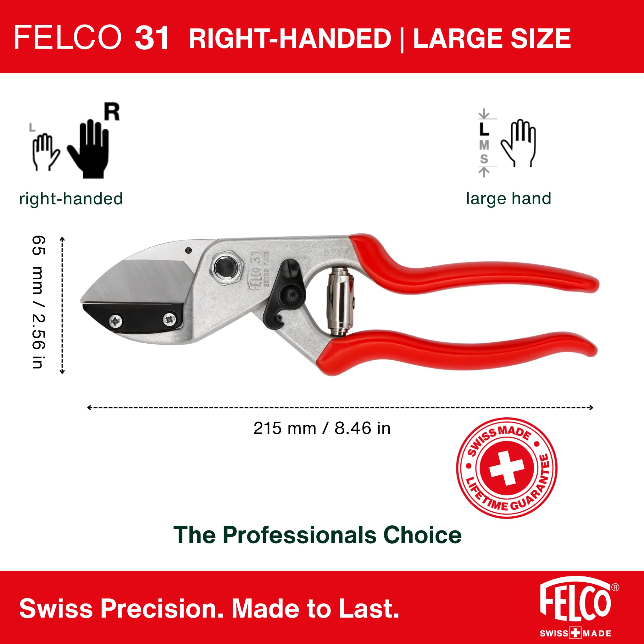 FELCO F31 yunque anvil que facilita el corte de madera seca resistente