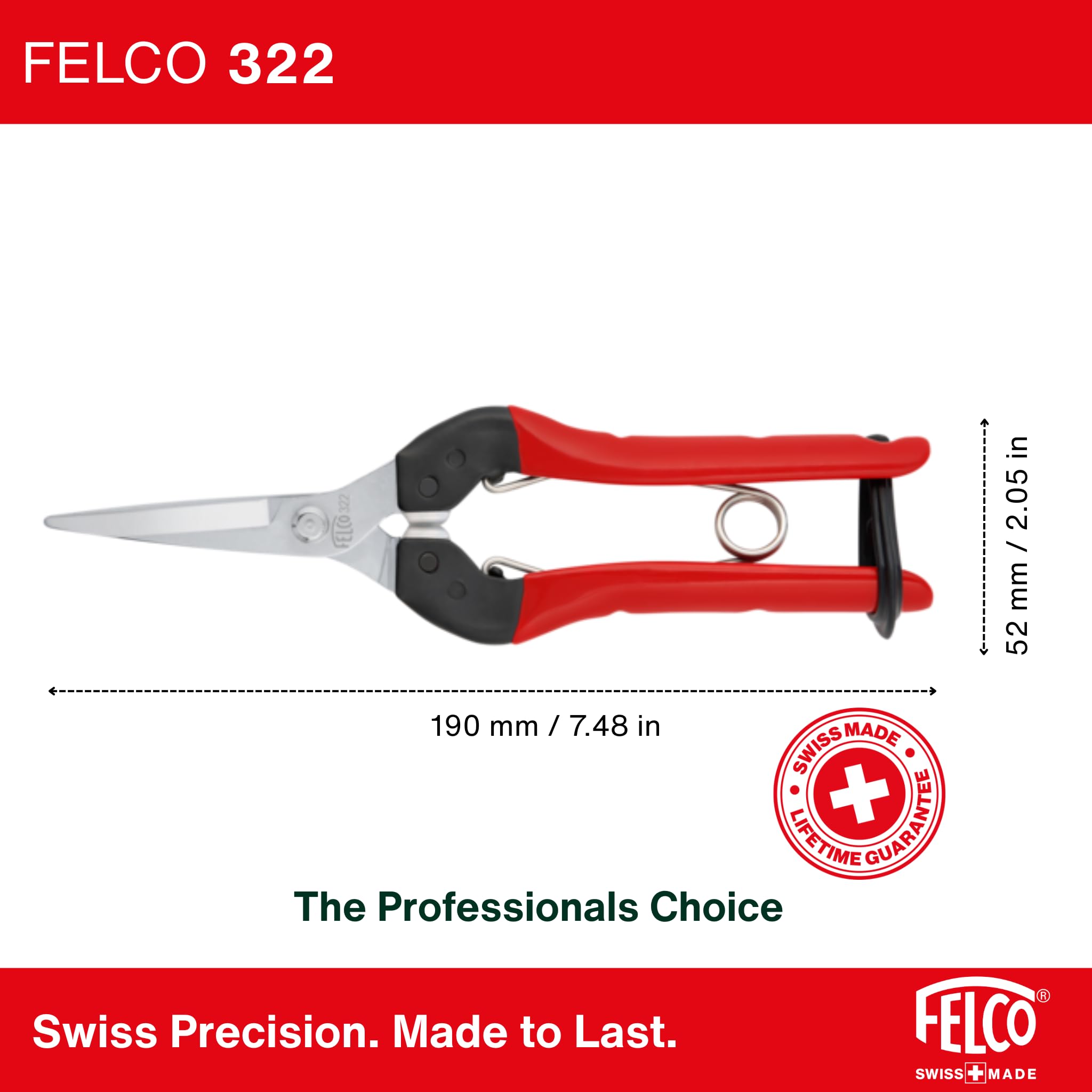 FELCO F322 podando rama ilustrando control y limpieza de corte