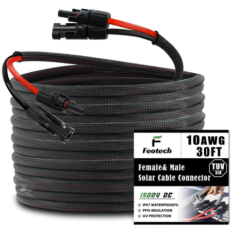 Feotech cable frontal empaquetado con pares y conectores, protección IP67 para exterior