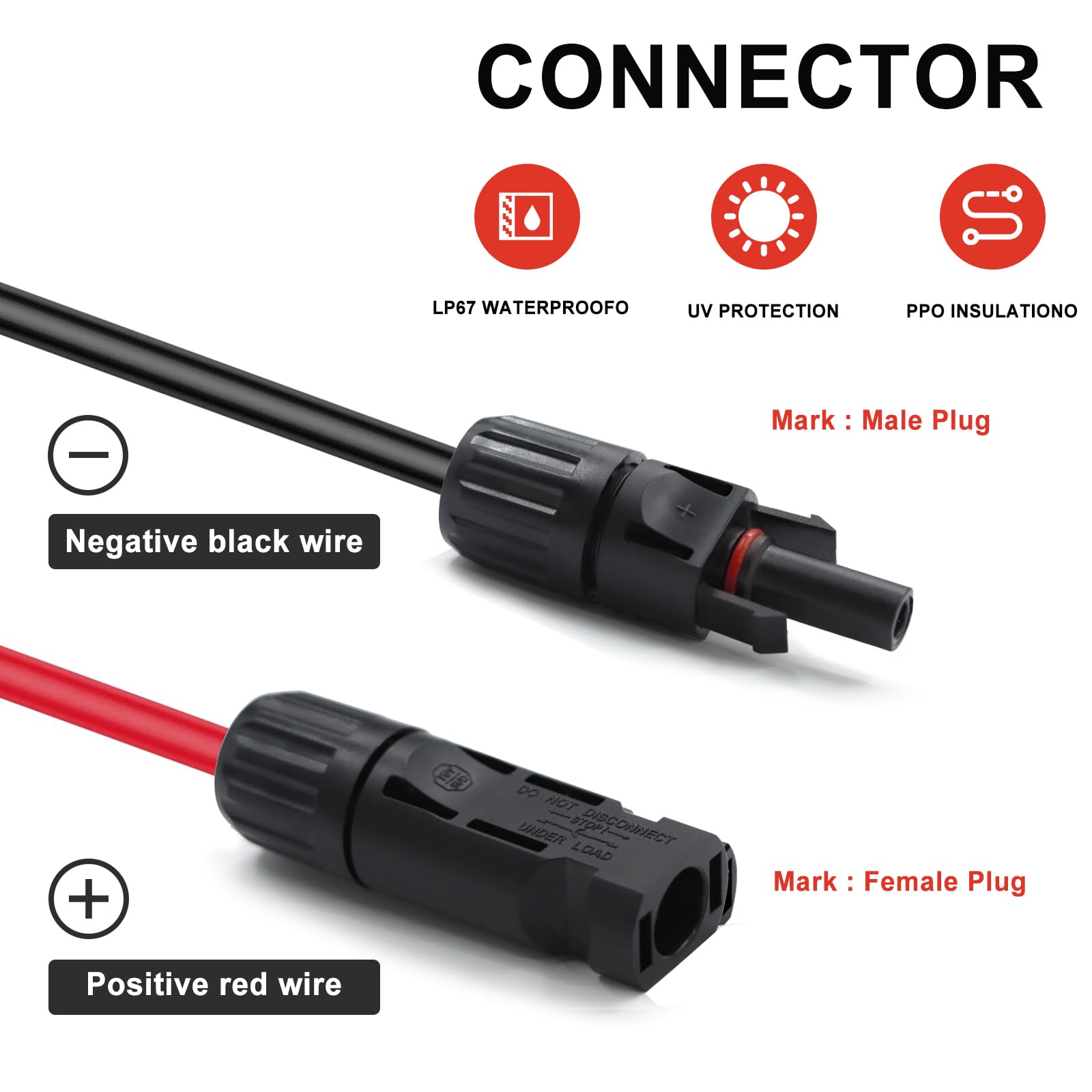 Feotech conector IP67 macho acercamiento sellado que protege contra agua