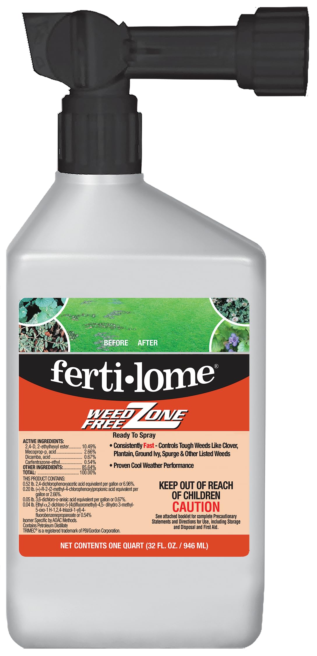 fertilome envase frontal 32 oz mostrando etiqueta y facilidad de uso