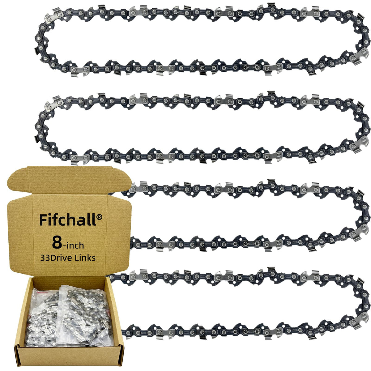 Fifchall vista frontal de cadena 8 pulgadas mostrando diseño y ajuste rápido
