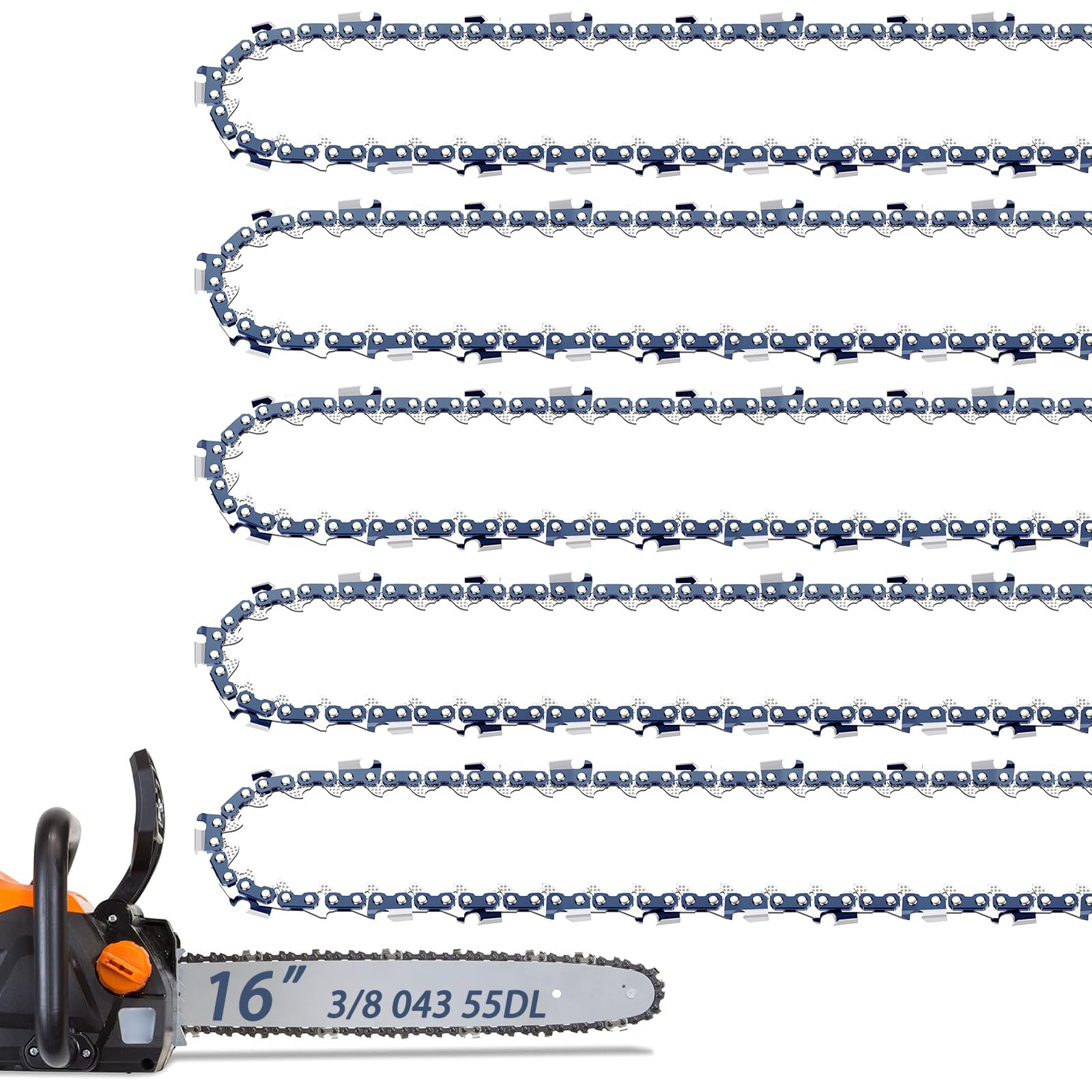 Fifchall pack frontal mostrando cinco cadenas ideal como recambio