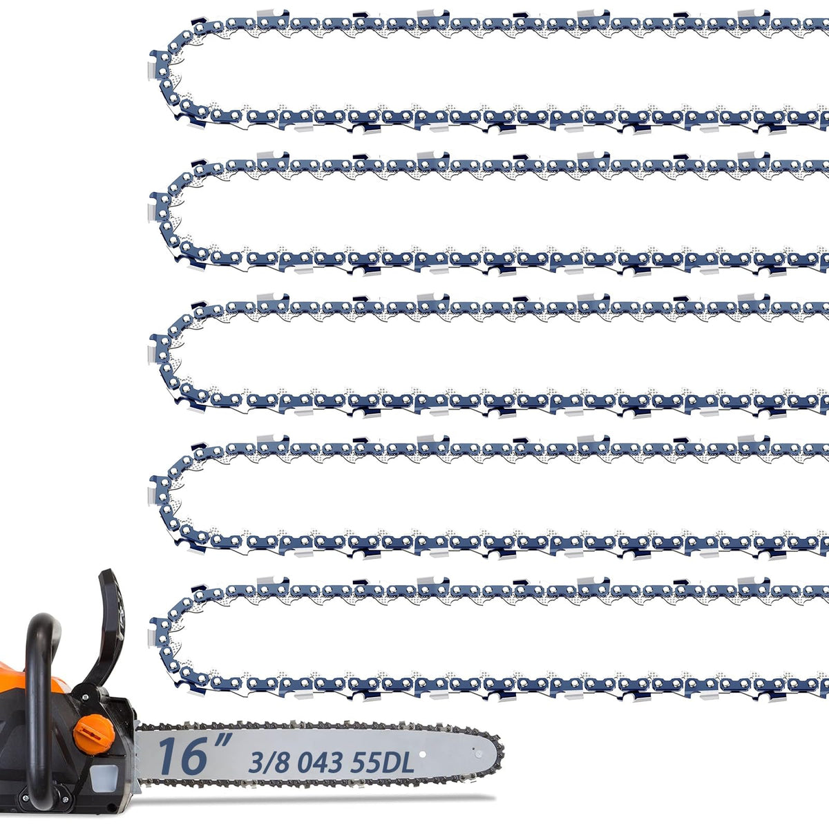 Fifchall pack frontal mostrando cinco cadenas ideal como recambio