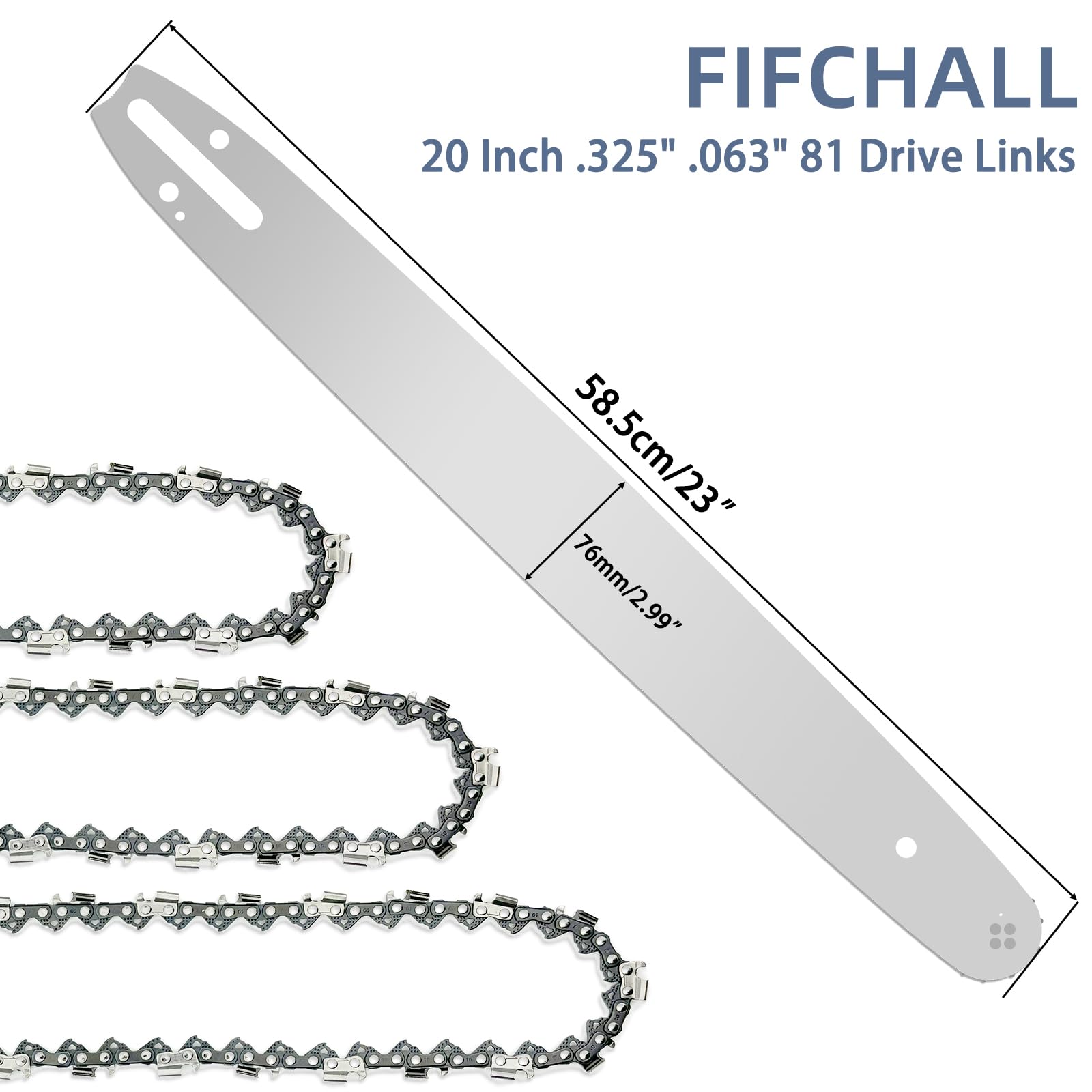 Fifchall tres cadenas empaquetadas listas para reemplazo rápido