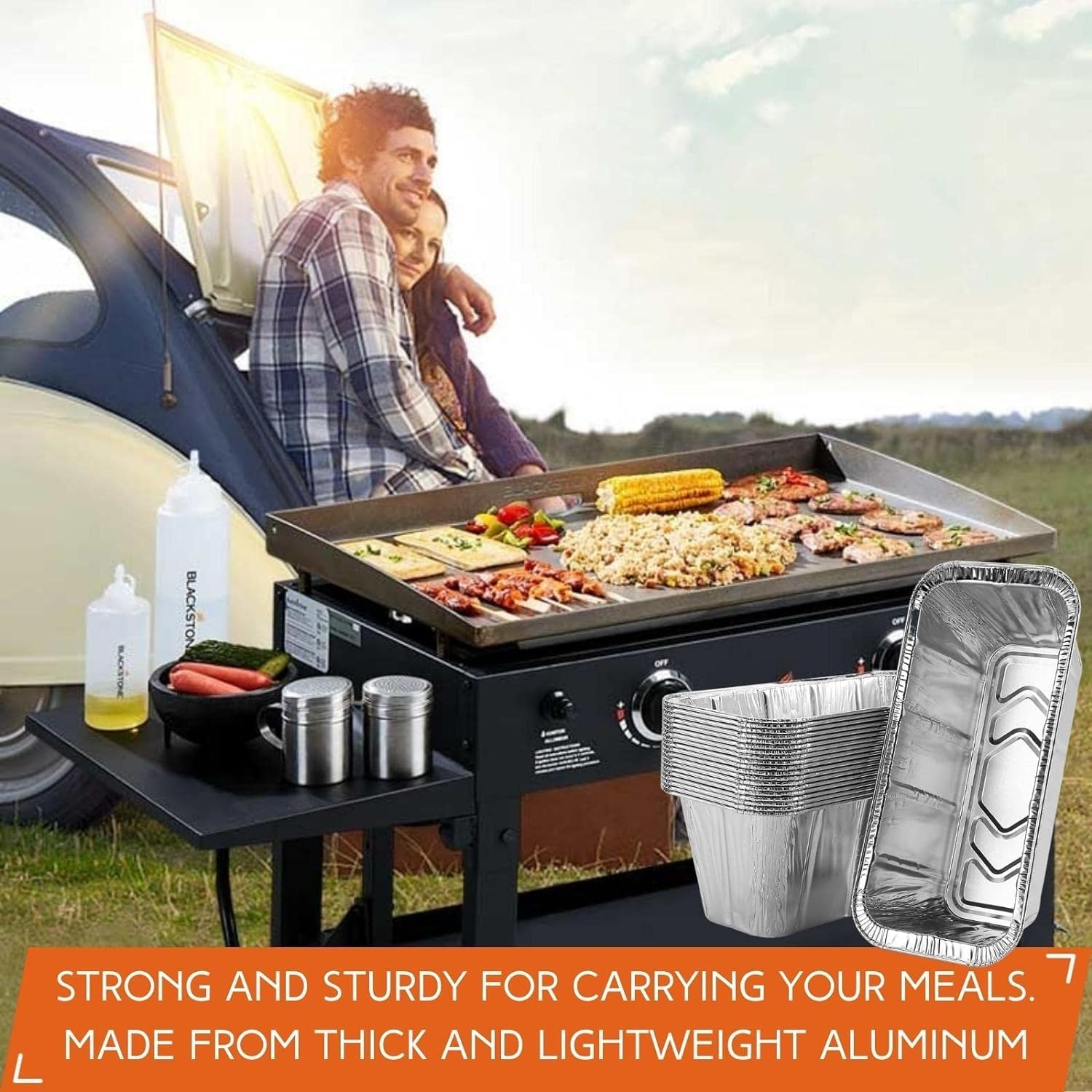 Findful bandejas en mesa de picnic ahorran tiempo de limpieza y sirven como recipientes