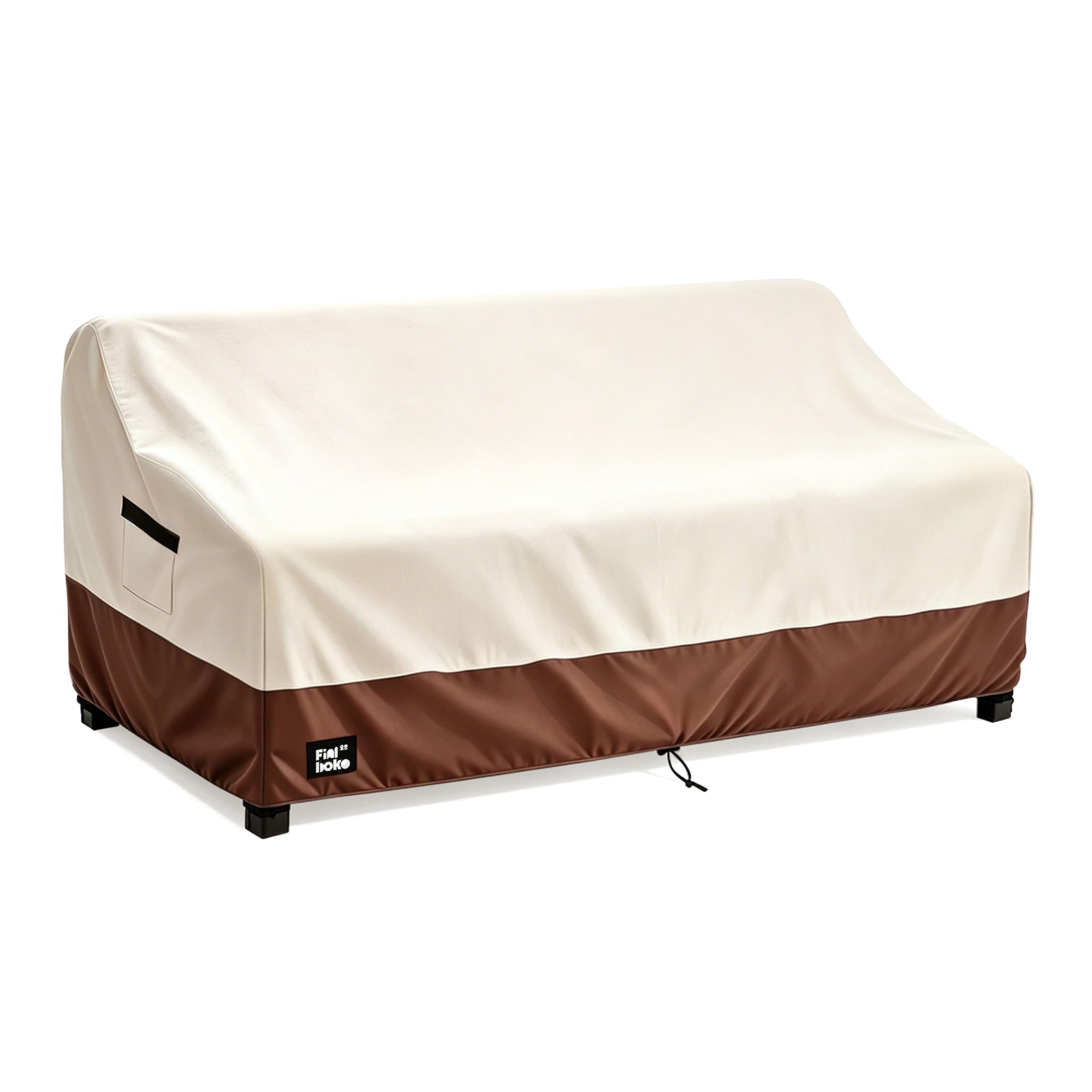 Finiboko vista frontal de la funda para loveseat protegiendo el sofá con estilo