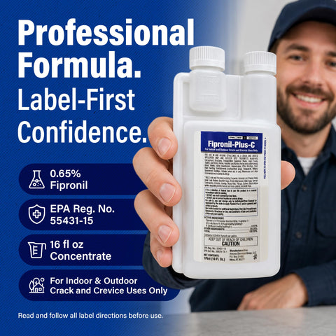 Fipronil-Plus-C uso profesional en vivienda por técnico mostrando solución económica