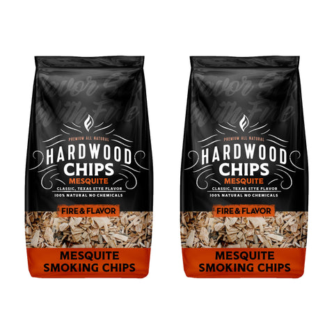 Fire & Flavor empaque frontal mostrando mesquite y beneficio ahumado intenso