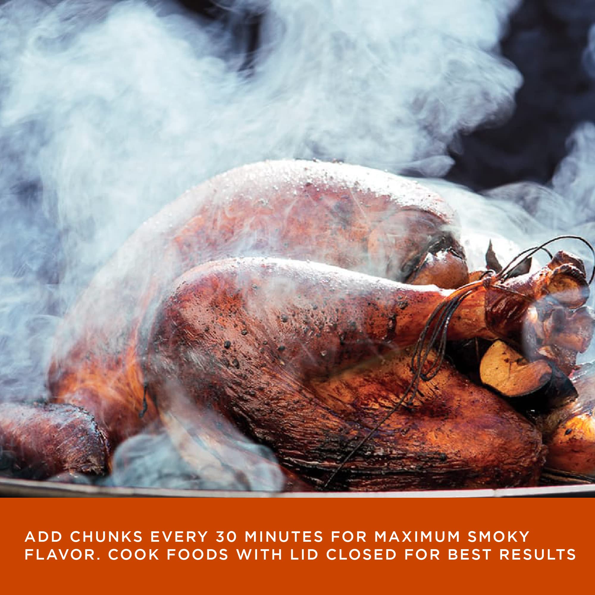 Fire & Flavor comparación de tamaño ilustrando larga duración del humo
