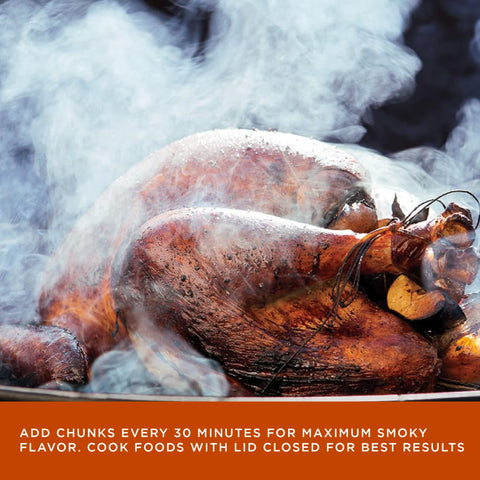 Fire & Flavor comparación de tamaño ilustrando larga duración del humo