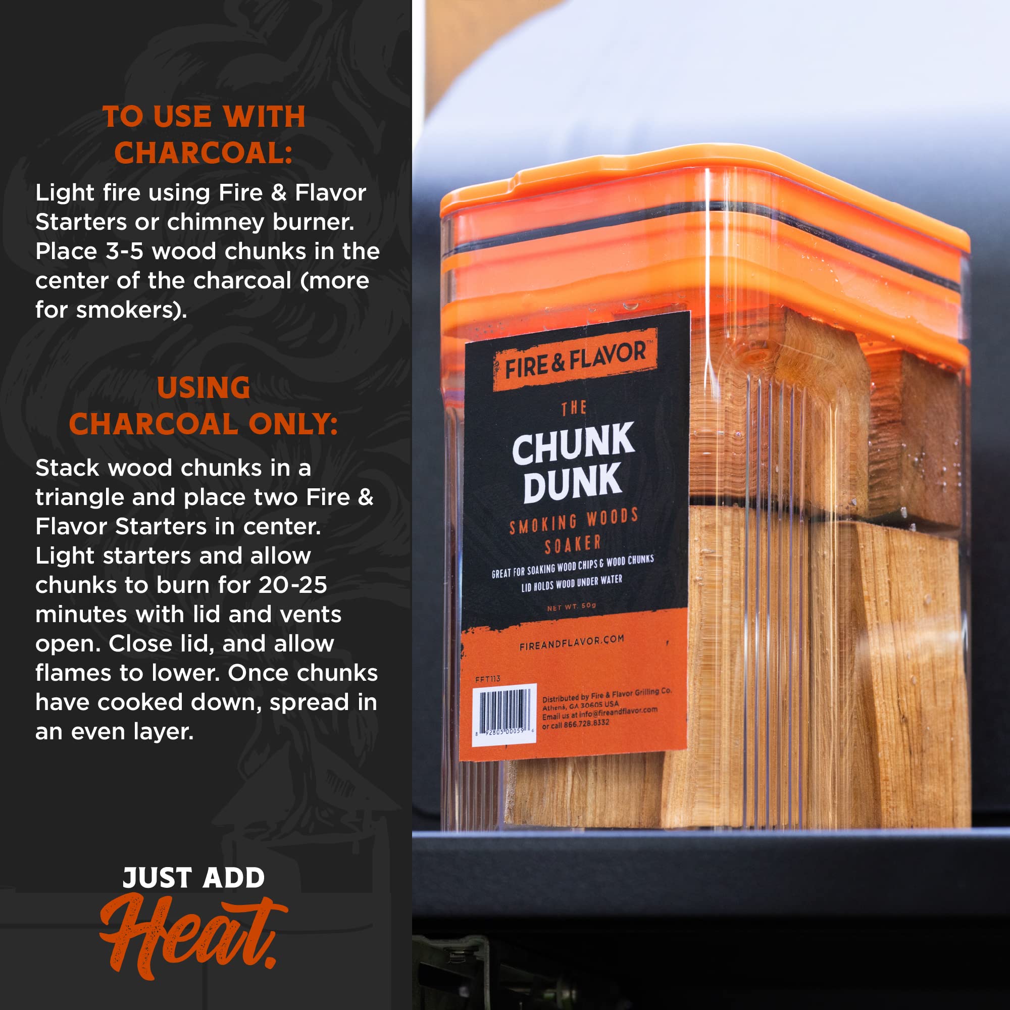 Fire & Flavor textura de hickory resaltando madera natural y sabor puro