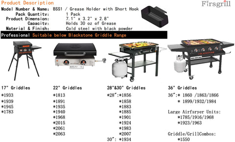 Firsgrill comparacion de tamaño para confirmar compatibilidad fácil