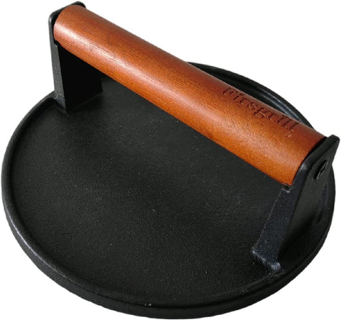Firsgrill comparación tamaño junto a pan para visualizar diámetro de 7.08 pulgadas