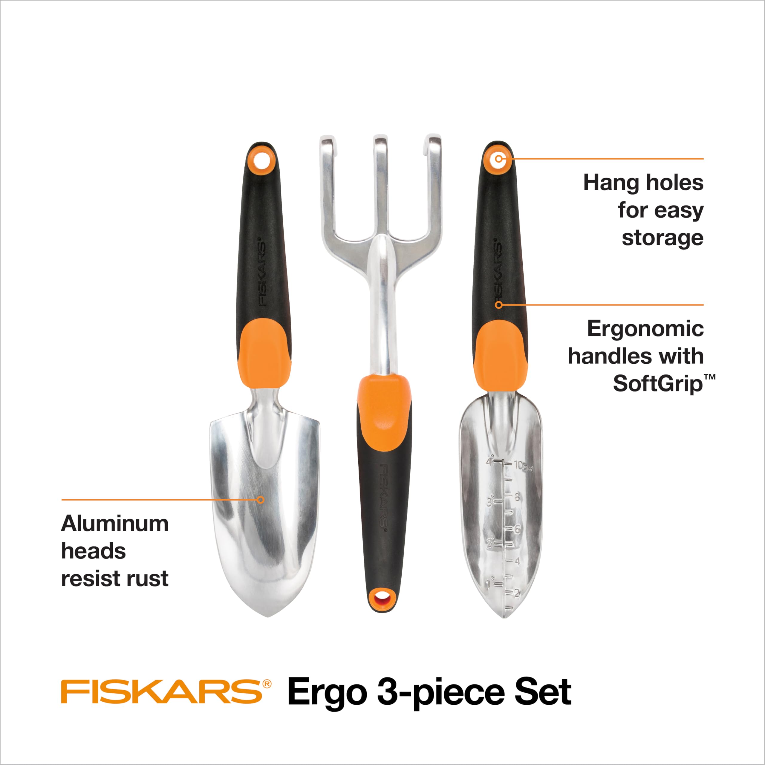 Fiskars detalle de la cabeza de aluminio resistente al óxido y corte eficaz