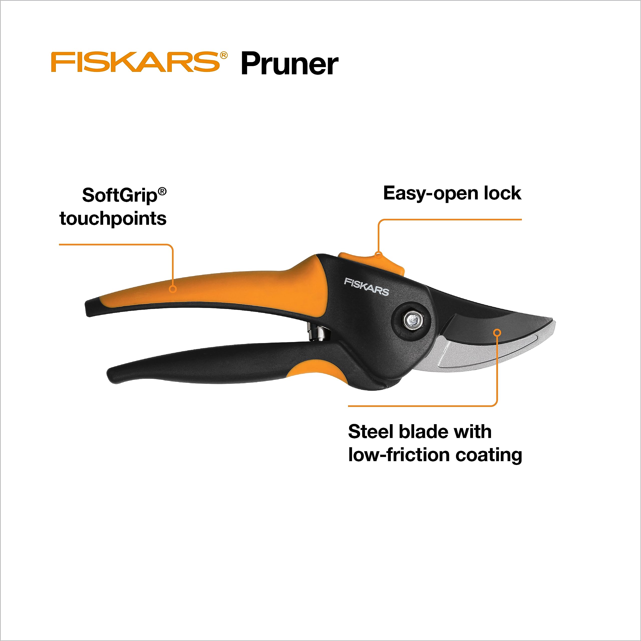Fiskars detalle de hojas con ranura antigumming que mejora cortes continuos