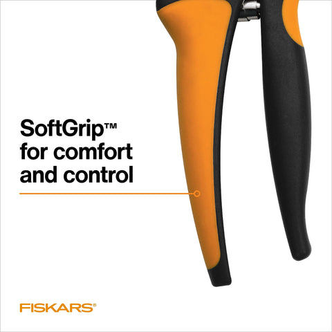 Fiskars mango SoftGrip mostrando textura antideslizante para confort prolongado