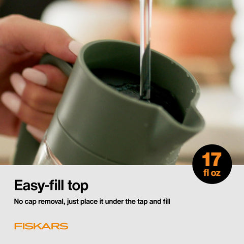Fiskars cuerpo de cristal mostrando nivel de agua visible al instante