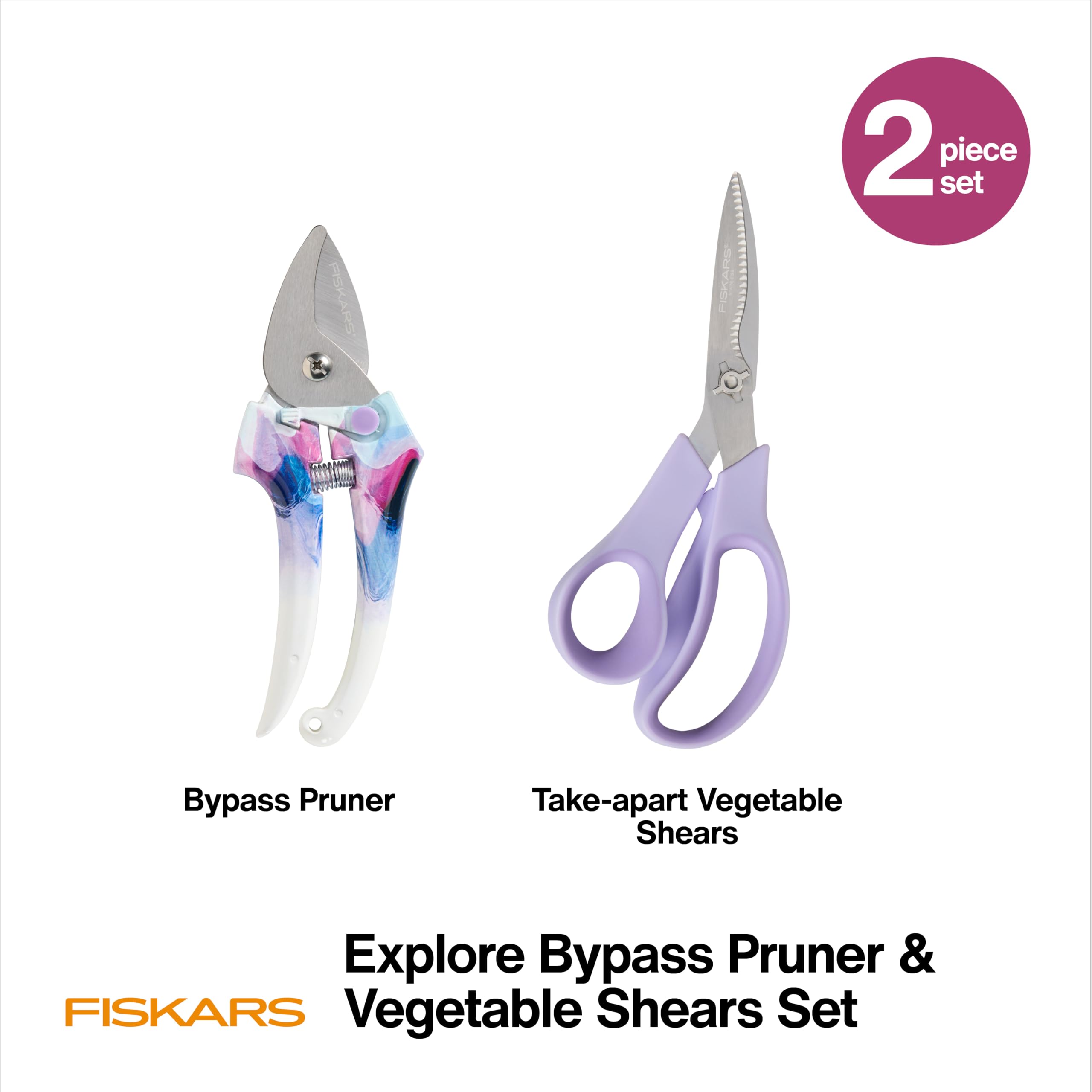 Fiskars podador detalle de hoja de acero inoxidable, corte preciso