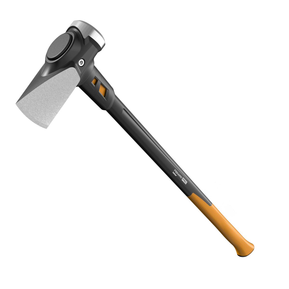 Fiskars mazo vista frontal mostrando su diseño potente y equilibrado