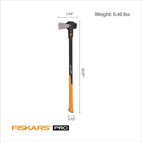 Fiskars comparación de tamaño mostrando alcance y palanca