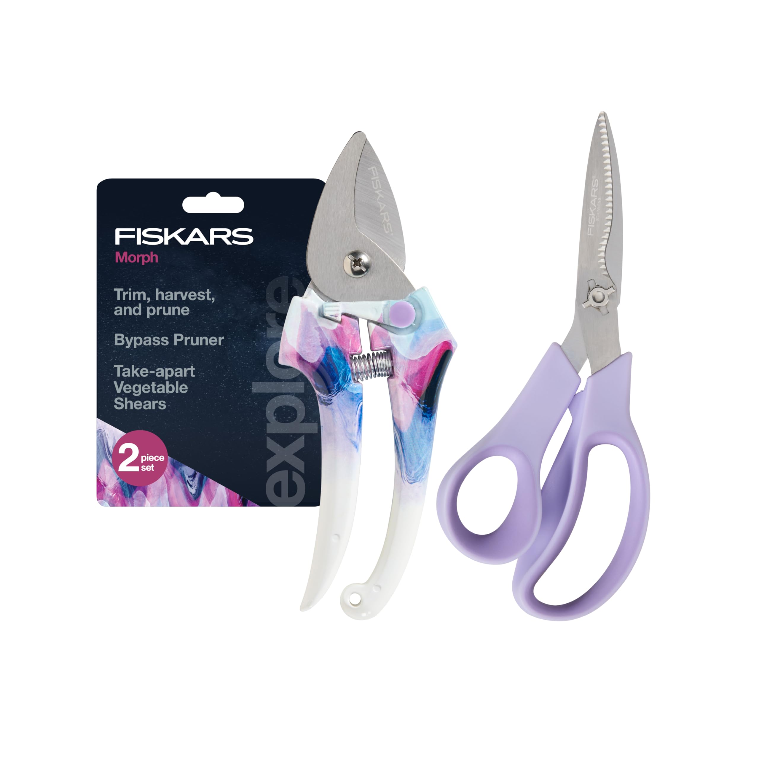 Fiskars set frontal mostrando ambas herramientas y ventaja estética