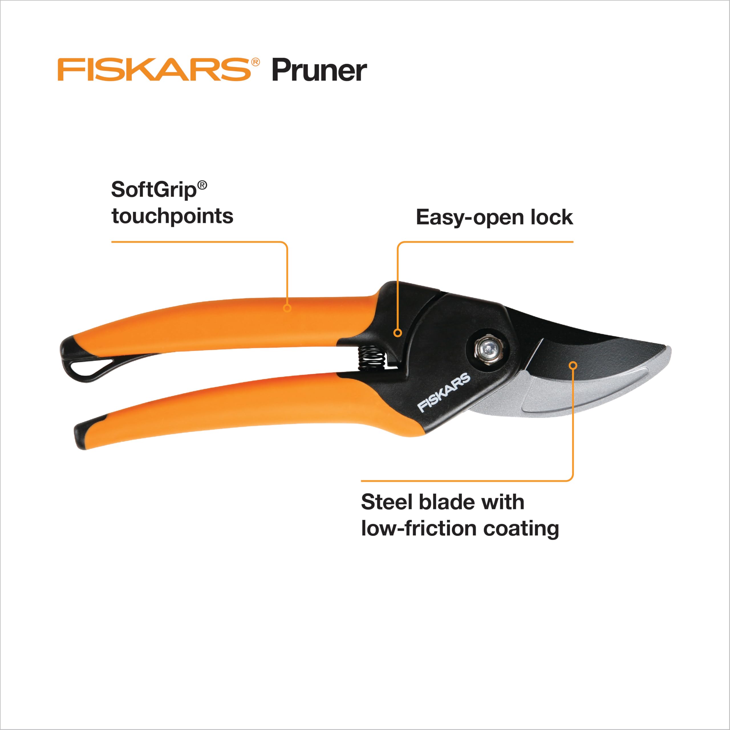 Fiskars detalle de hoja de acero endurecido para cortes precisos