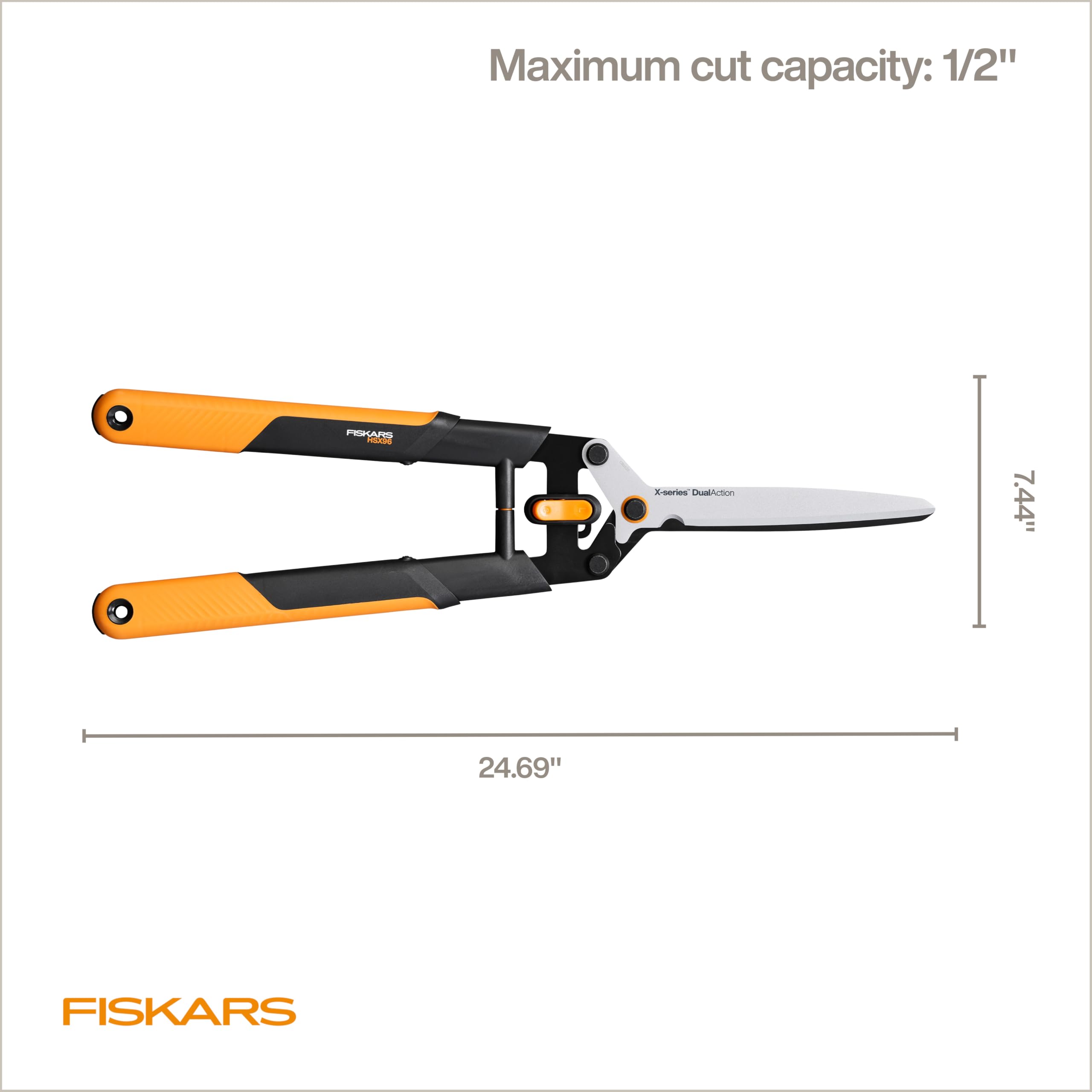 Fiskars unión con regla para comparar longitud total y escala práctica