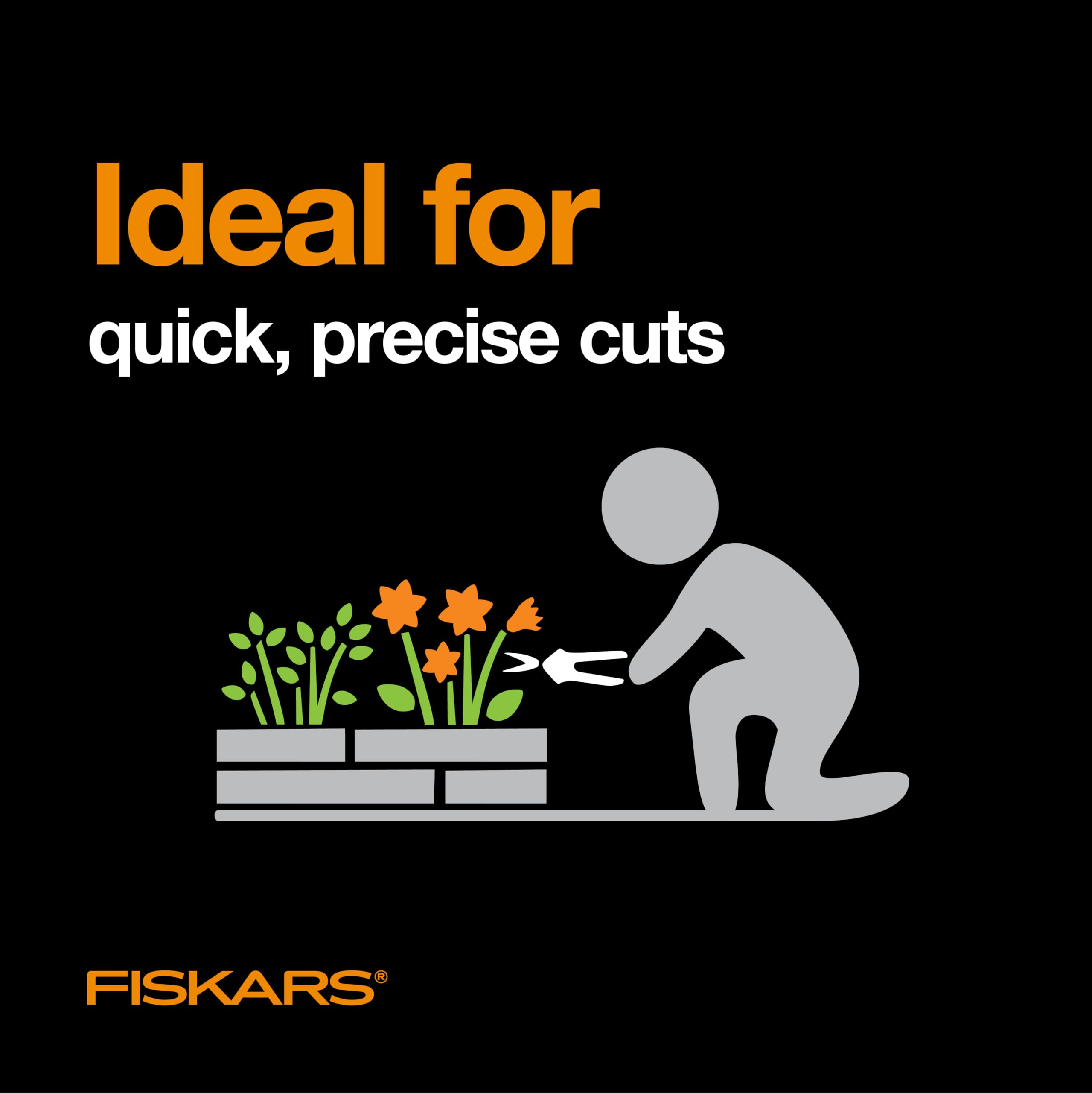 Fiskars hoja micro-punta detalle que permite cortes precisos y limpios