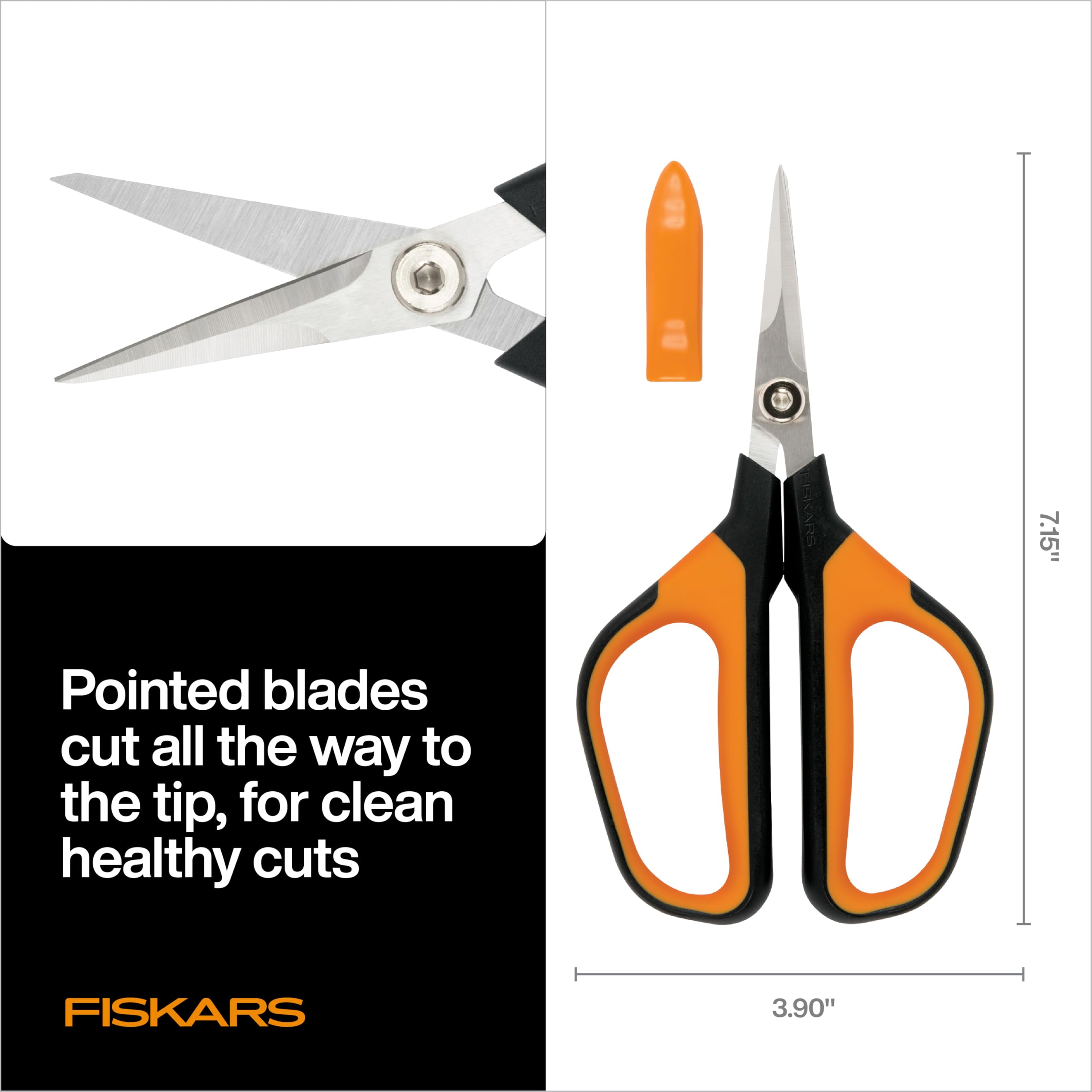 Fiskars con funda protectora lista para guardar y transportar con seguridad