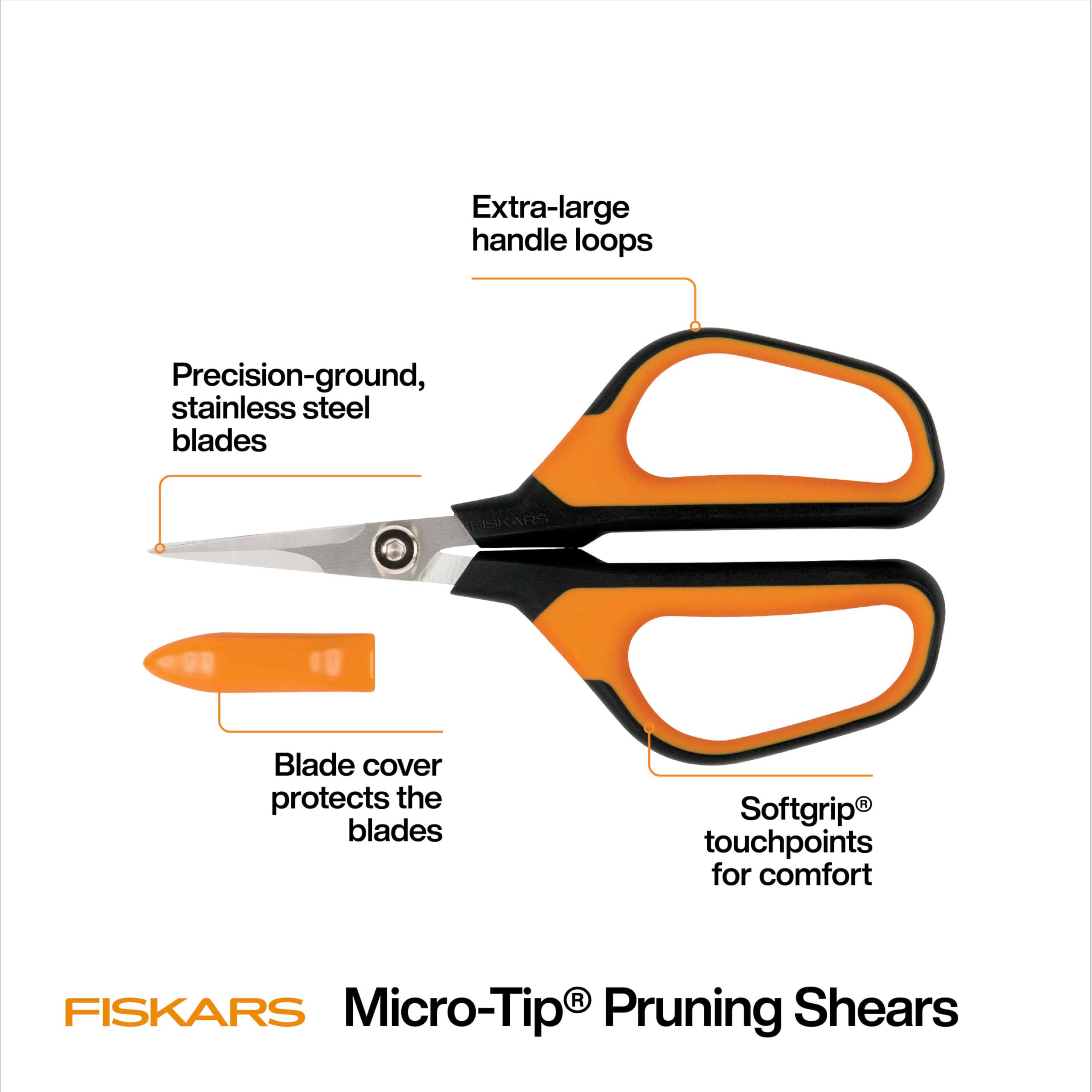 Fiskars mango SoftGrip con bucle grande para mayor comodidad y menos fatiga