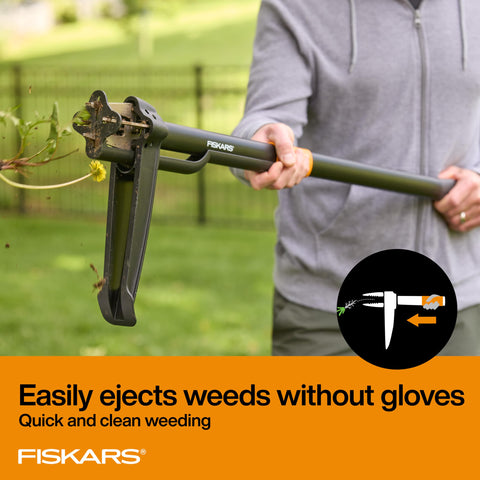 Fiskars ventana en el pedal para colocar la herramienta con precisión