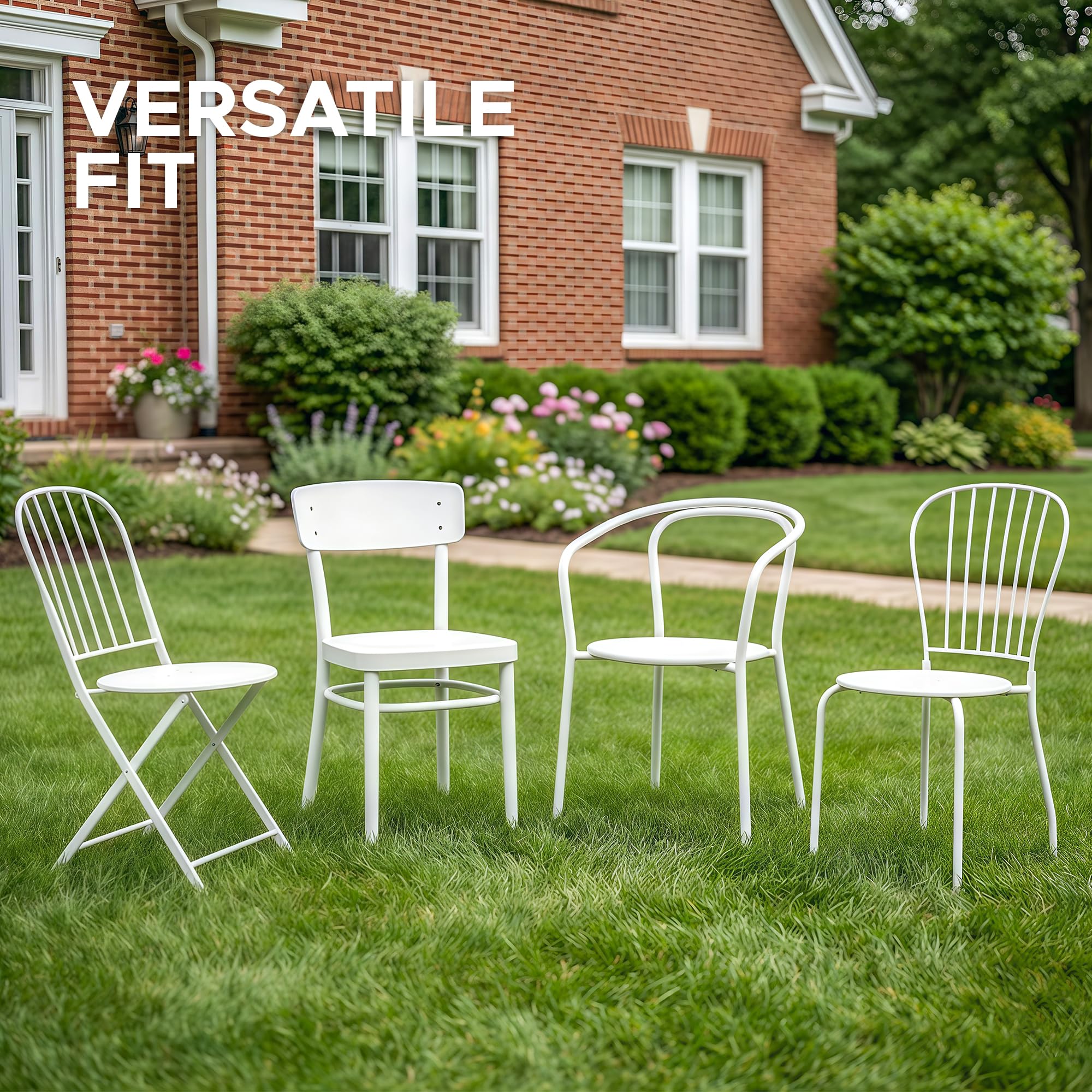Fitfree set de cojines en jardín con mesa mostrando integración estética y ambiente cómodo