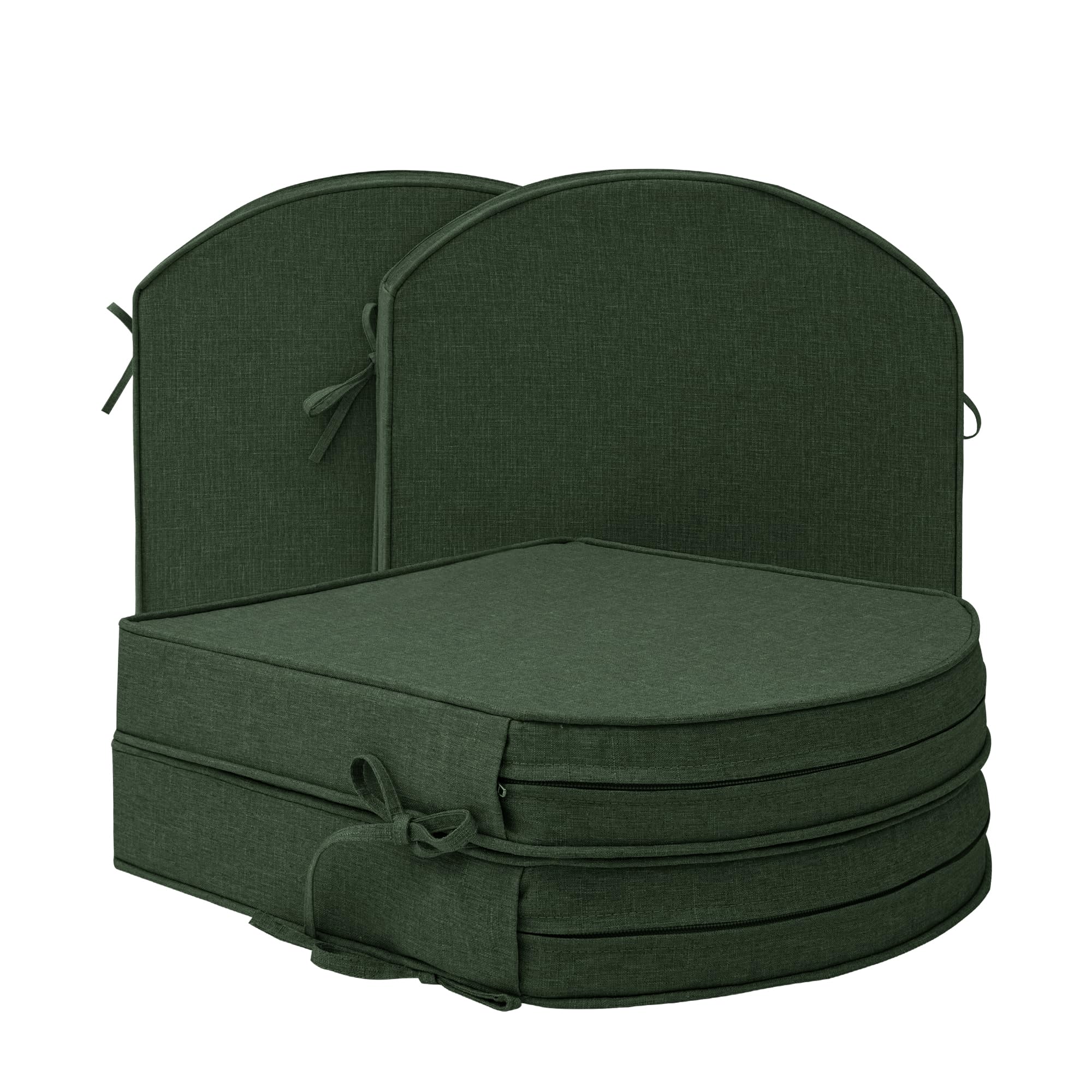 Fitfree cojín exterior frontal mostrando color olive green y acabado resistente
