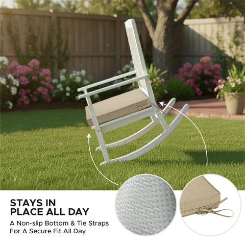 Fitfree cojines colocados en silla de mimbre, aumentan confort en exterior