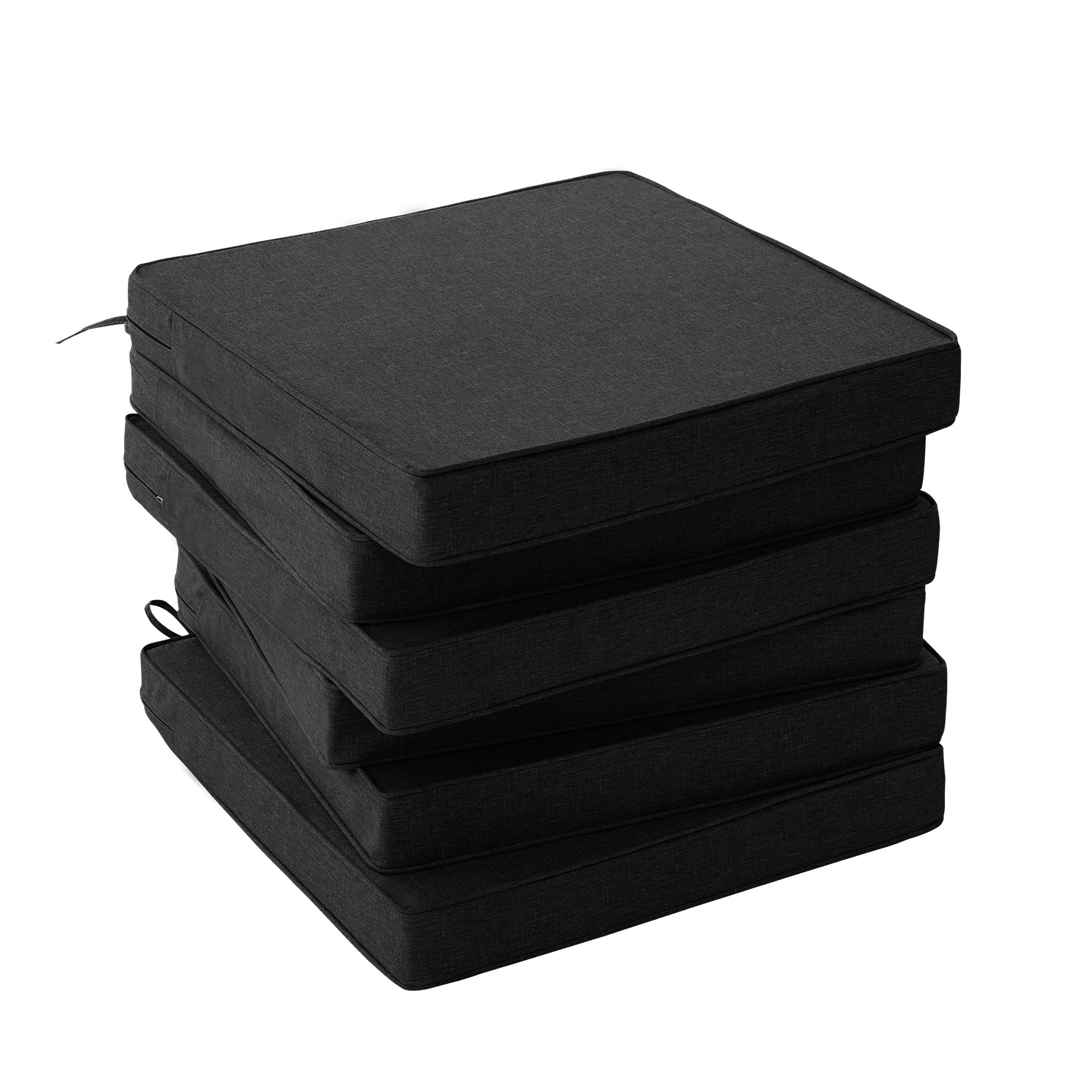 Fitfree paquete frontal de seis cojines negros mostrando orden y ahorro