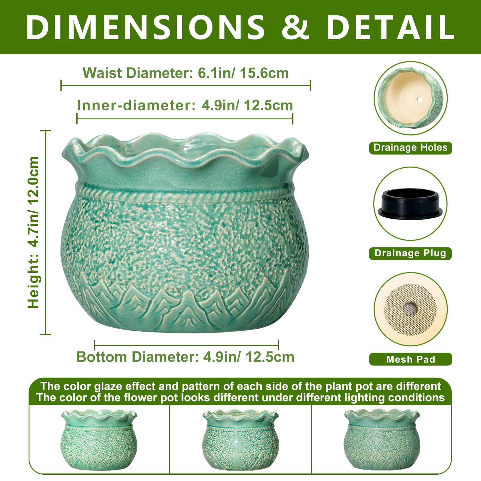 Fivepot primer plano de textura en relieve que añade interés decorativo