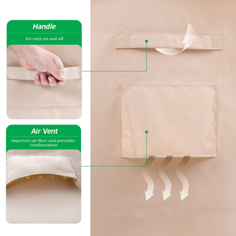 F&J Outdoors comparación de tamaño con silla para ajuste correcto