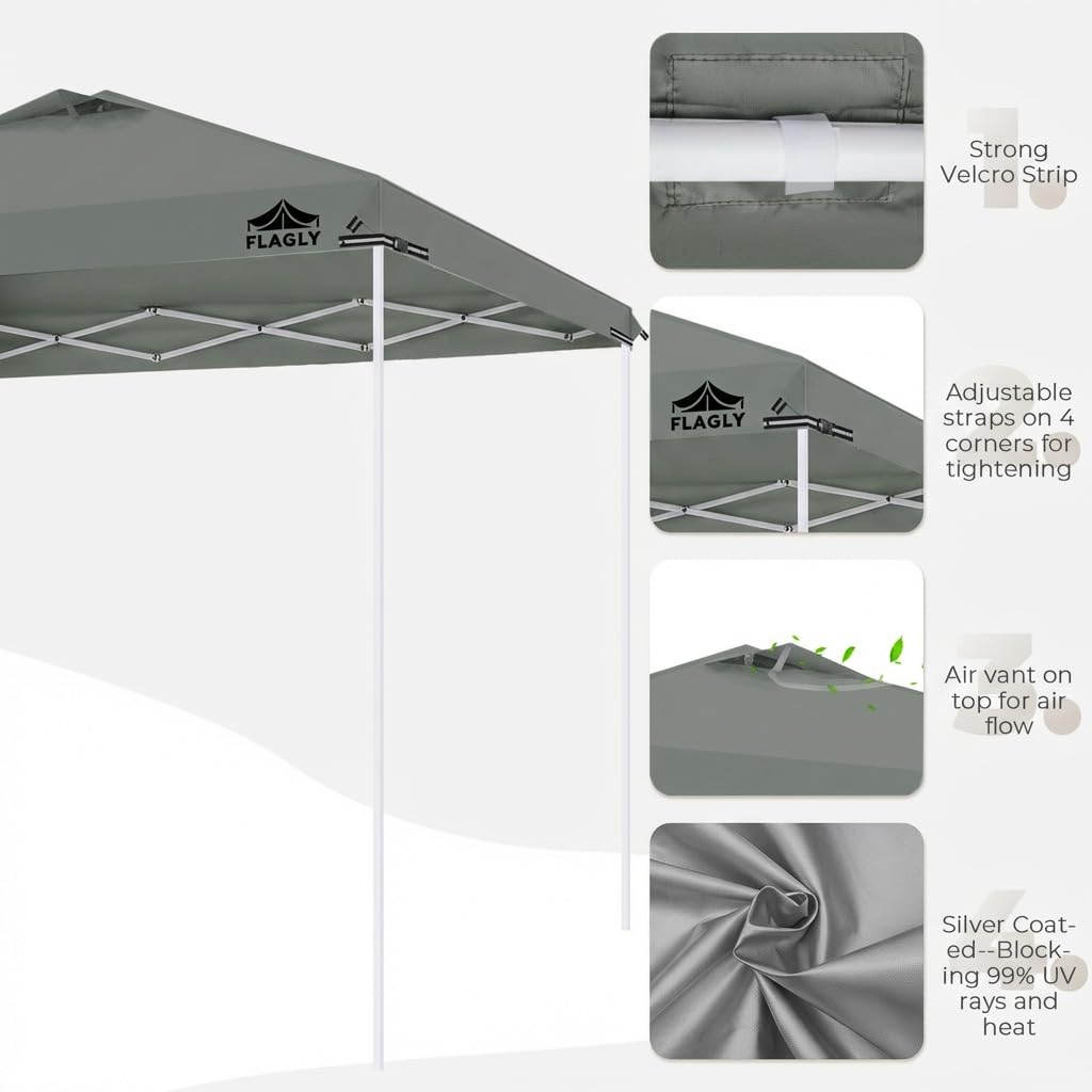 FLAGLY toldo instalado en evento exterior protegiendo a asistentes