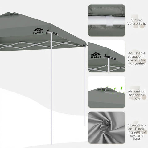 FLAGLY toldo instalado en evento exterior protegiendo a asistentes